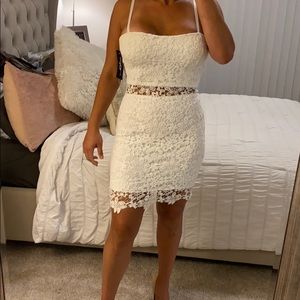 White Lauren crochet body on dress